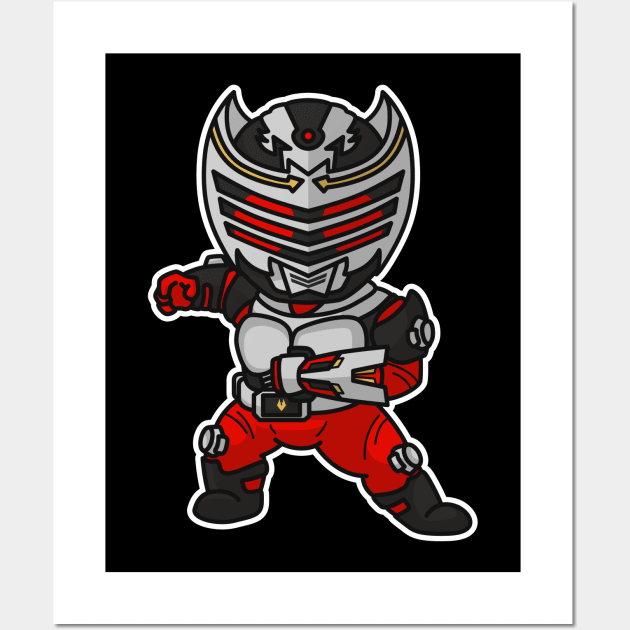 Kamen Rider Ryuki Chibi Style Kawaii Wall Art by The Toku Verse